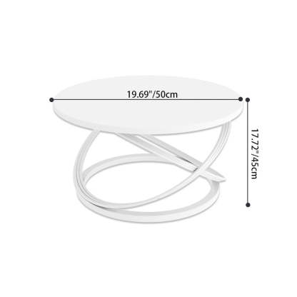 Nordic Rock Slab Iron Round X-Base Coffee Table