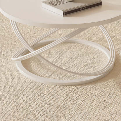 Nordic Rock Slab Iron Round X-Base Coffee Table