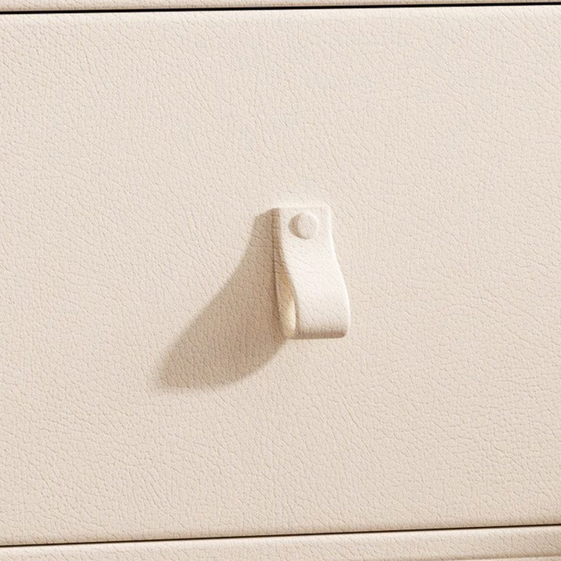 Nordic Microfiber Leather 2-Drawer Cabinet — Khaki