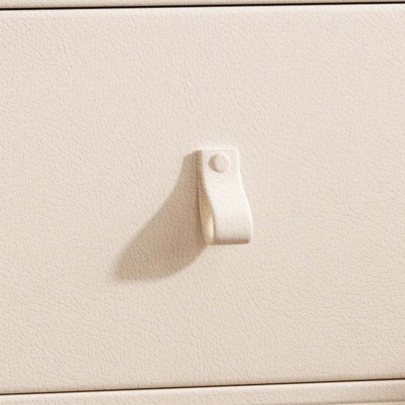 Nordic Microfiber Leather 2-Drawer Cabinet — Khaki
