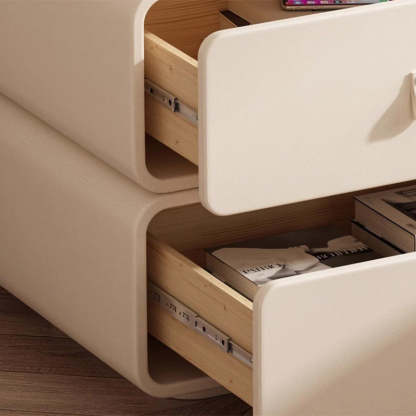 Nordic Microfiber Leather 2-Drawer Cabinet — Khaki