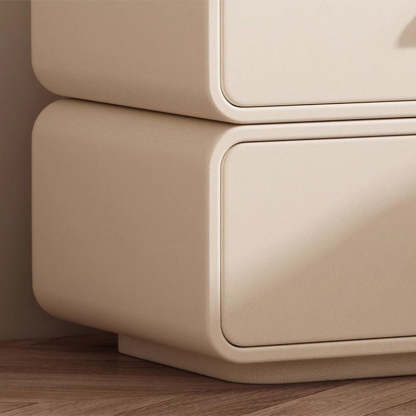 Nordic Microfiber Leather 2-Drawer Cabinet — Light Gray