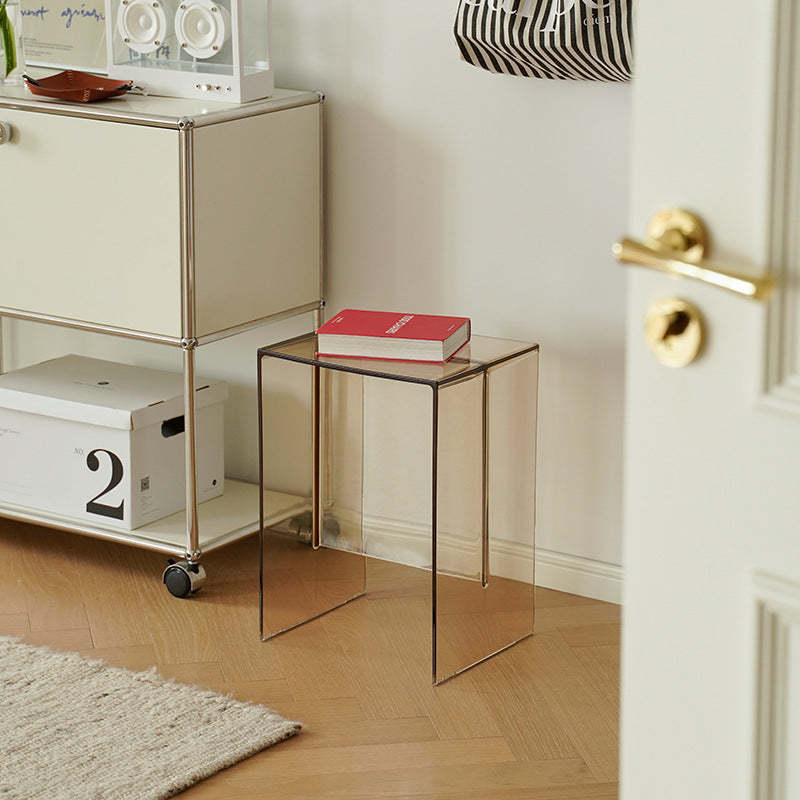 Minimalist Rectangular Side Table — Amber