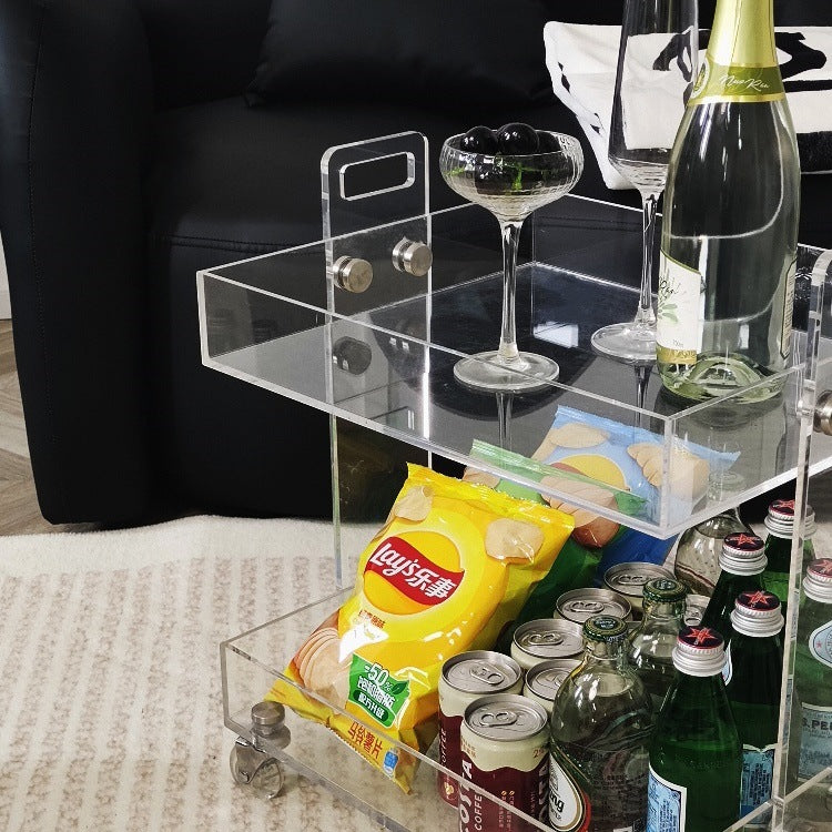 Minimalist Acrylic 2/3-Tier Side Table — 3 / Transparent