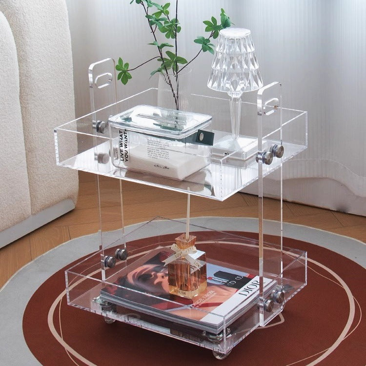 Minimalist Acrylic 2/3-Tier Side Table — 2 / Transparent
