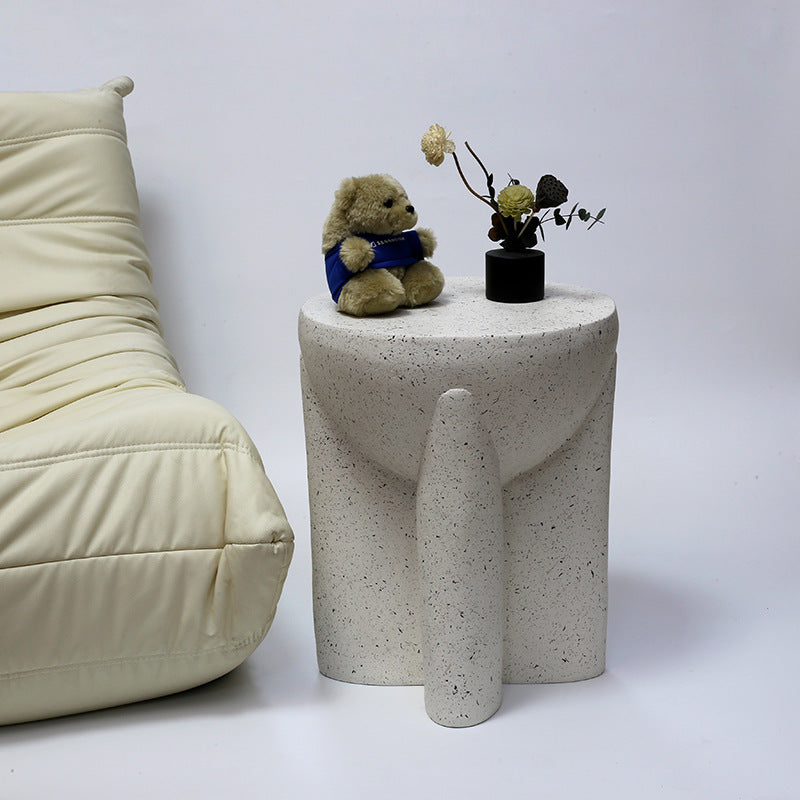 Minimalist Magnesium Oxide Cross-Base Side Table