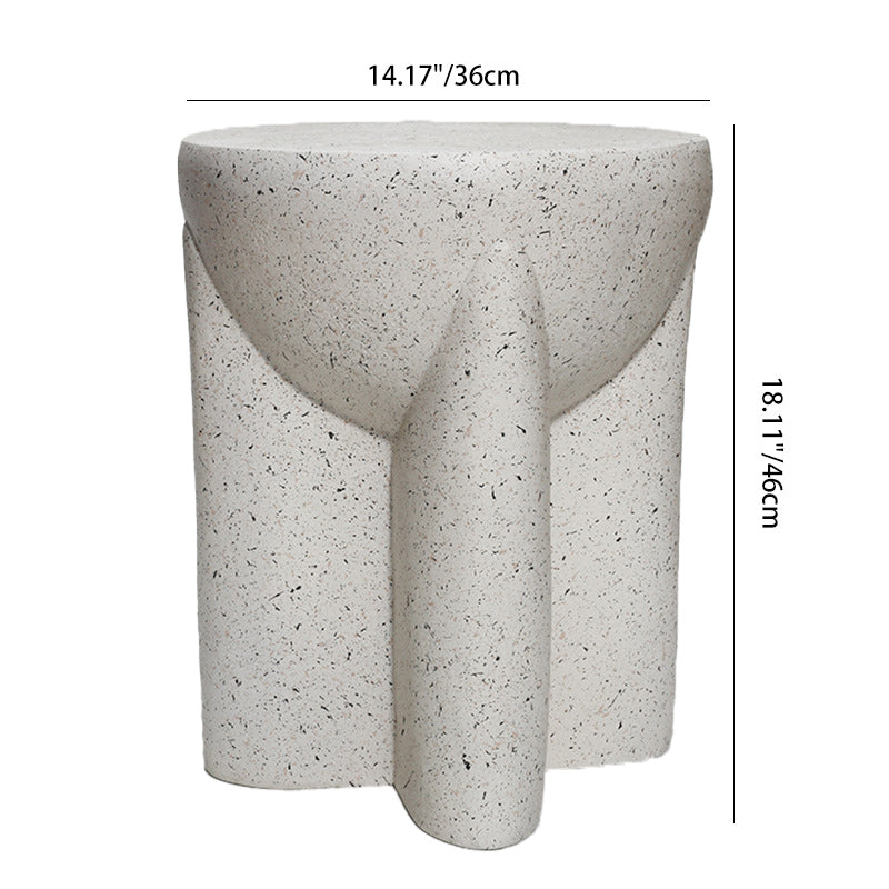 Minimalist Magnesium Oxide Cross-Base Side Table