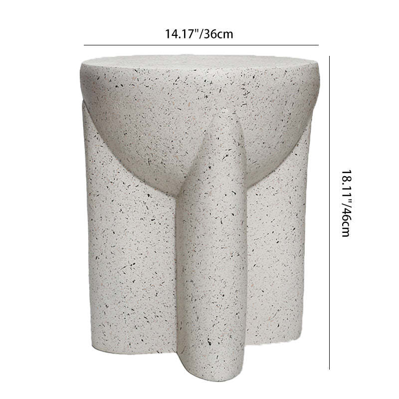 Minimalist Magnesium Oxide Cross-Base Side Table
