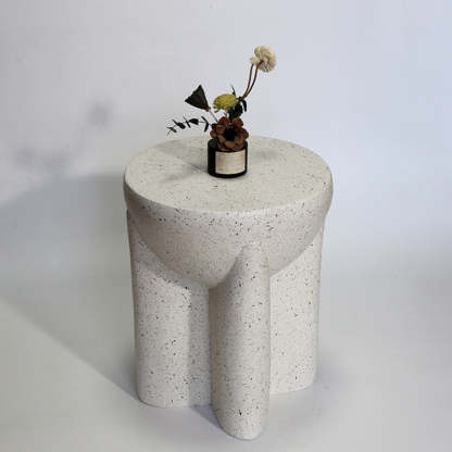 Minimalist Magnesium Oxide Cross-Base Side Table