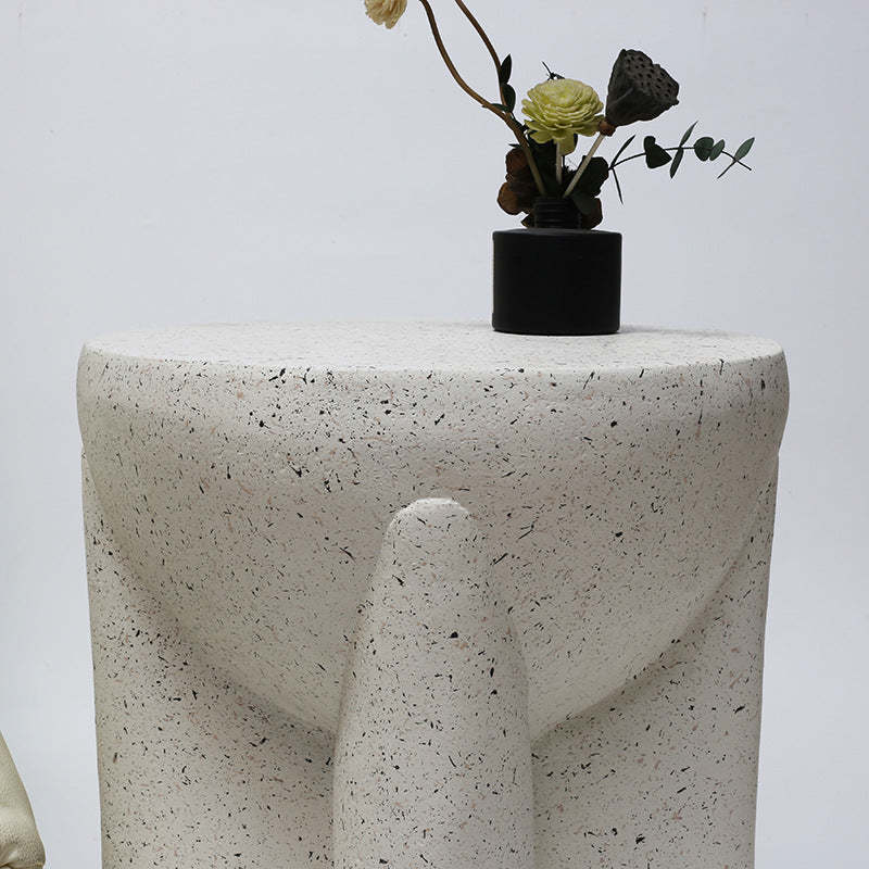 Minimalist Magnesium Oxide Cross-Base Side Table