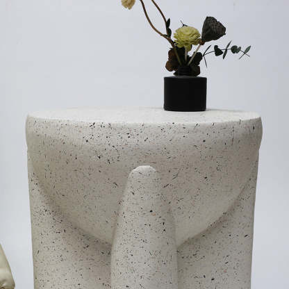 Minimalist Magnesium Oxide Cross-Base Side Table