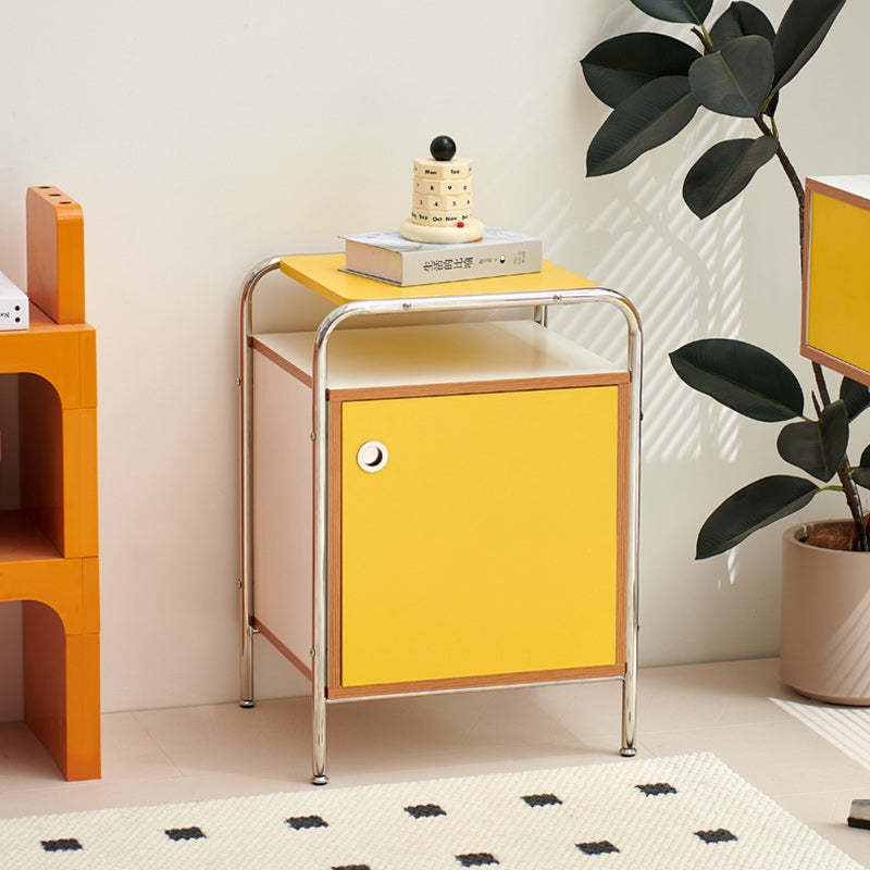 Nordic Plank Steel 1-Cabinet Nightstand