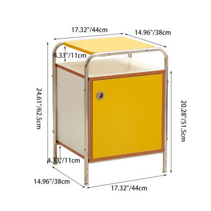 Nordic Plank Steel 1-Cabinet Nightstand