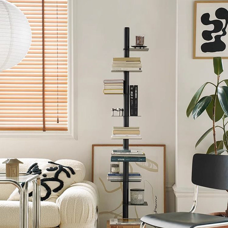 Minimalist Iron Square 9-Tier Rotating Bookshelf