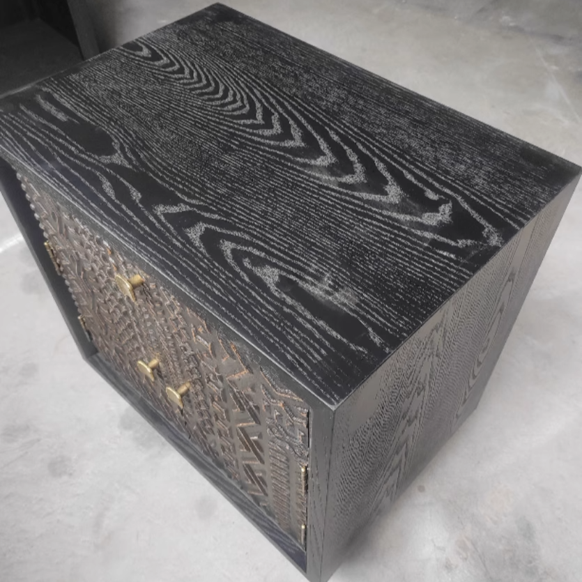 Vintage Wood 1-Drawer Nightstand