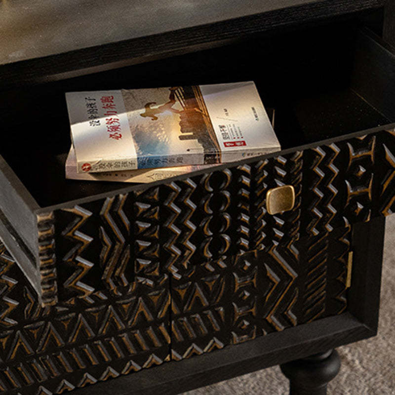 Vintage Wood 1-Drawer Nightstand