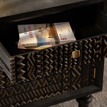 Vintage Wood 1-Drawer Nightstand