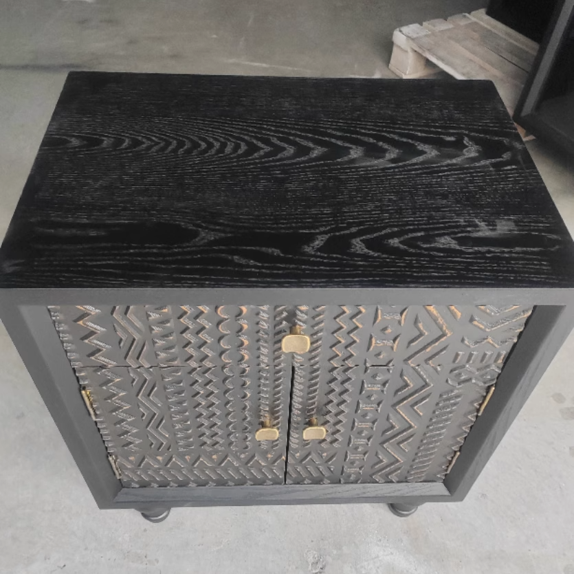 Vintage Wood 1-Drawer Nightstand