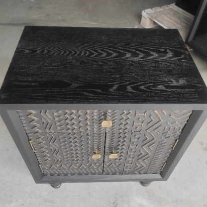 Vintage Wood 1-Drawer Nightstand