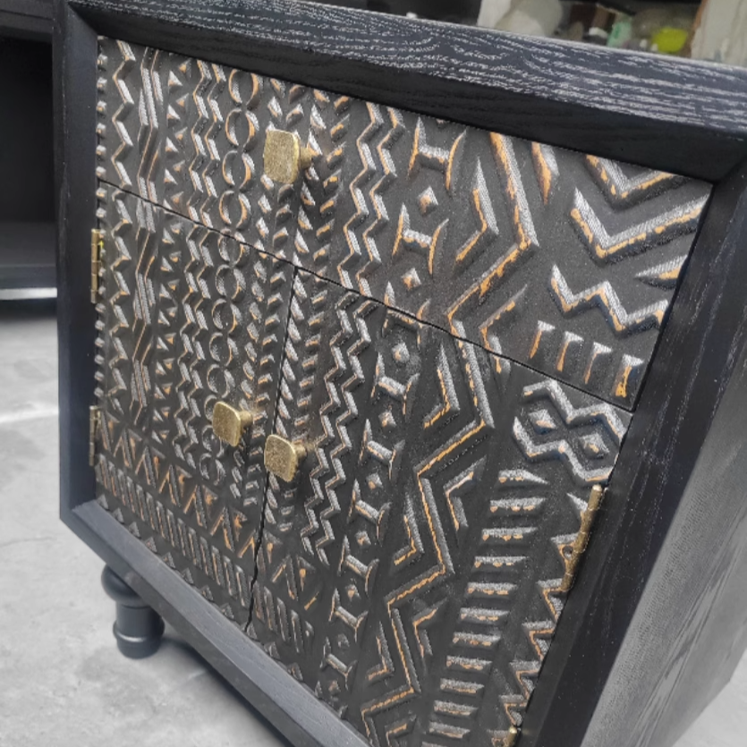 Vintage Wood 1-Drawer Nightstand