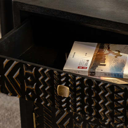 Vintage Wood 1-Drawer Nightstand