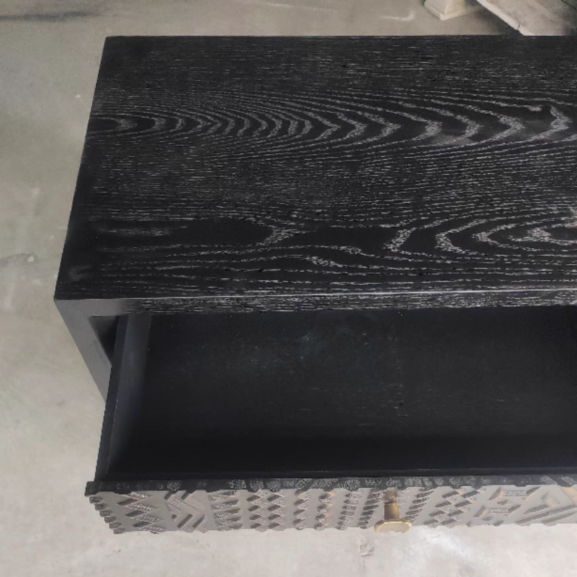 Vintage Wood 1-Drawer Nightstand