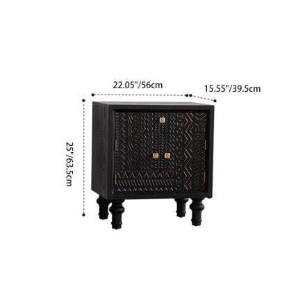 Vintage Wood 1-Drawer Nightstand