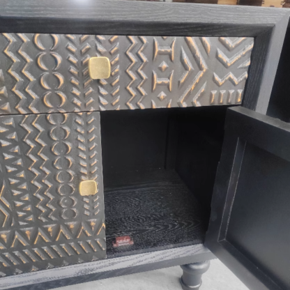 Vintage Wood 1-Drawer Nightstand