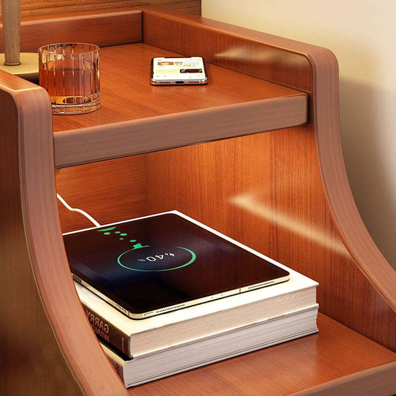 Minimalist Wood Eco-Board Rectangular Nightstand — White