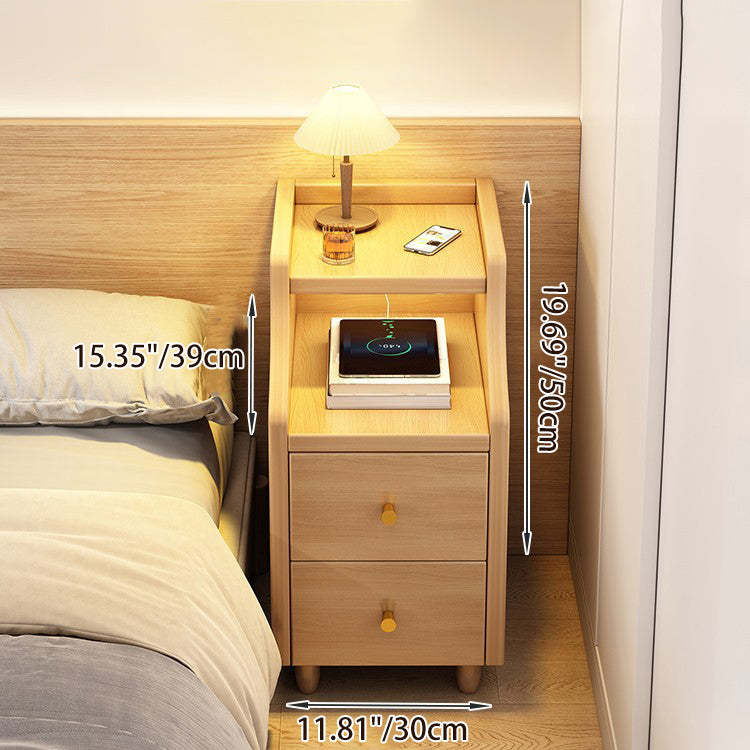 Minimalist Wood Eco-Board Rectangular Nightstand — White
