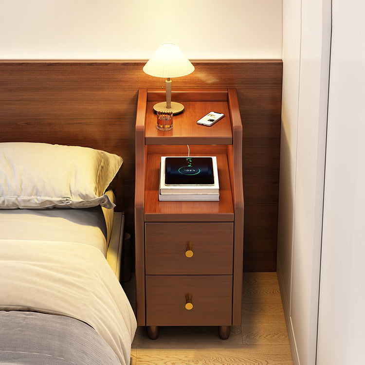 Minimalist Wood Eco-Board Rectangular Nightstand — White