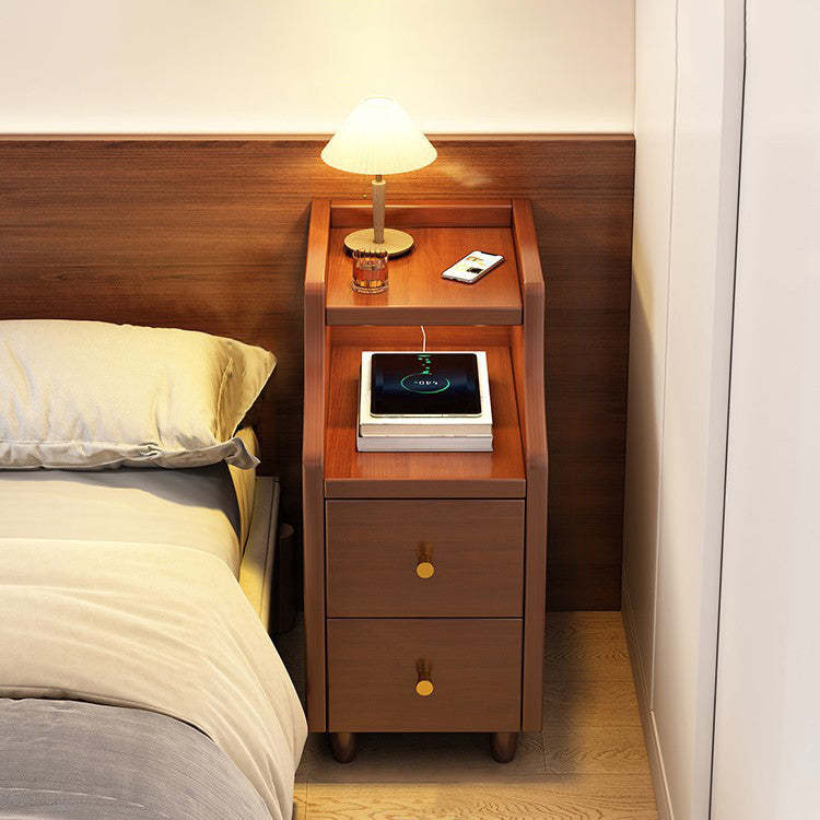 Minimalist Wood Eco-Board Rectangular Nightstand — White