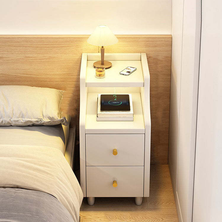 Minimalist Wood Eco-Board Rectangular Nightstand — Original Wood Color