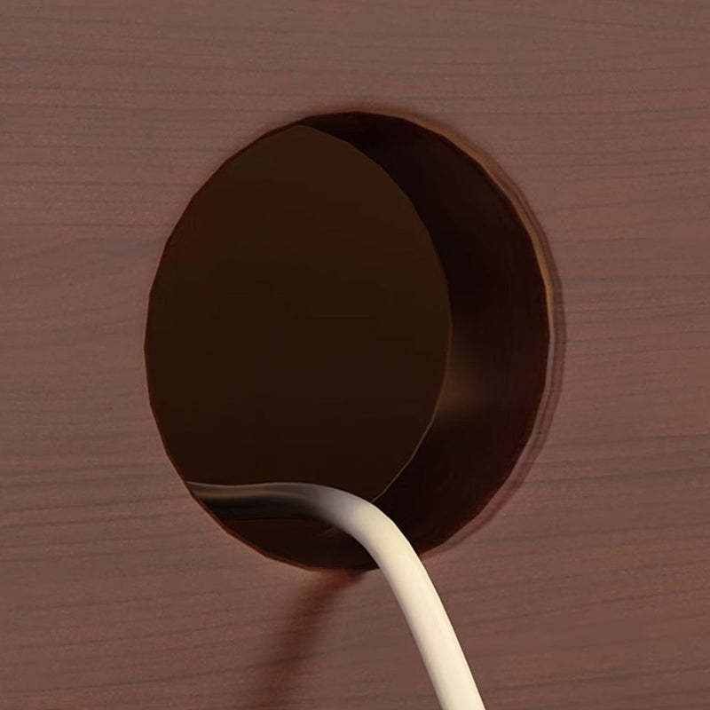 Minimalist Wood Eco-Board Rectangular Nightstand — Walnut Color
