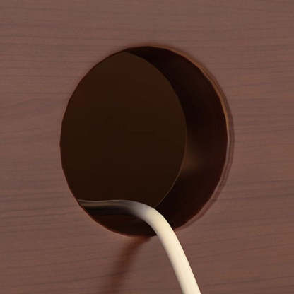 Minimalist Wood Eco-Board Rectangular Nightstand — Walnut Color