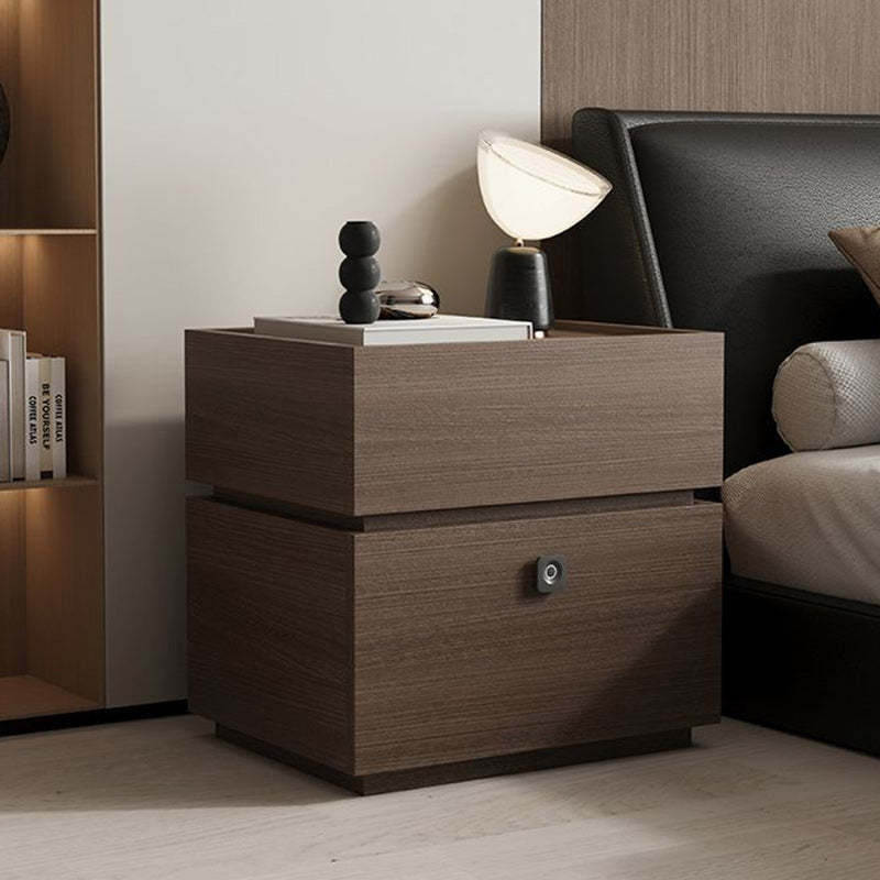 Lighom lock 2-drawer metal nightstands for bedroom