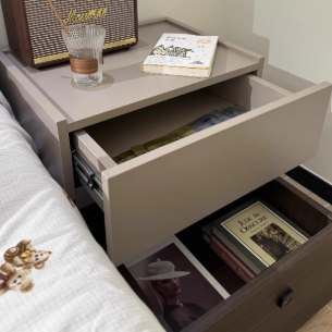 Minimalist Oak 2-Drawer Smart Lock Nightstand