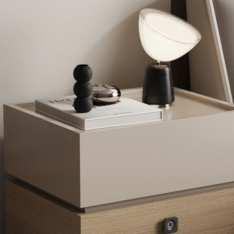Minimalist Oak 2-Drawer Smart Lock Nightstand