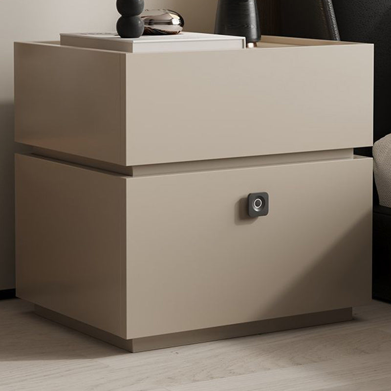 Minimalist Oak 2-Drawer Smart Lock Nightstand
