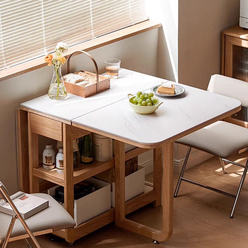 Minimalist rock foldable dining tables in iron wood