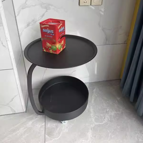 Minimalist Marble Iron 2-Tier Round Side Table