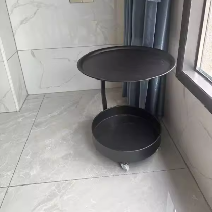 Minimalist Marble Iron 2-Tier Round Side Table