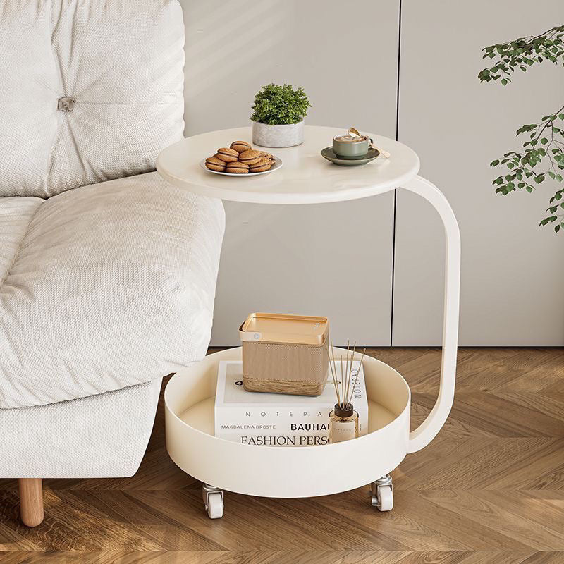 Minimalist Marble Iron 2-Tier Round Side Table