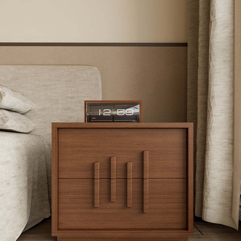 Lighom 2-drawer wood nightstands for bedroom — 19.69" L x 15.75" W x 16.54" H / Walnut