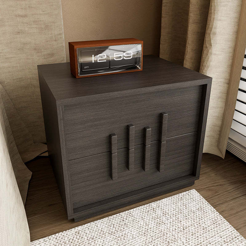 Japanese Wood 2-Drawer Nightstand