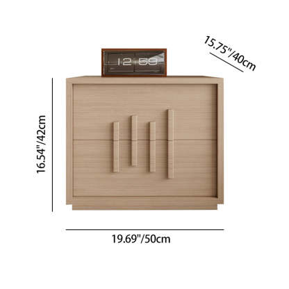 Japanese Wood 2-Drawer Nightstand — Original Wood Color
