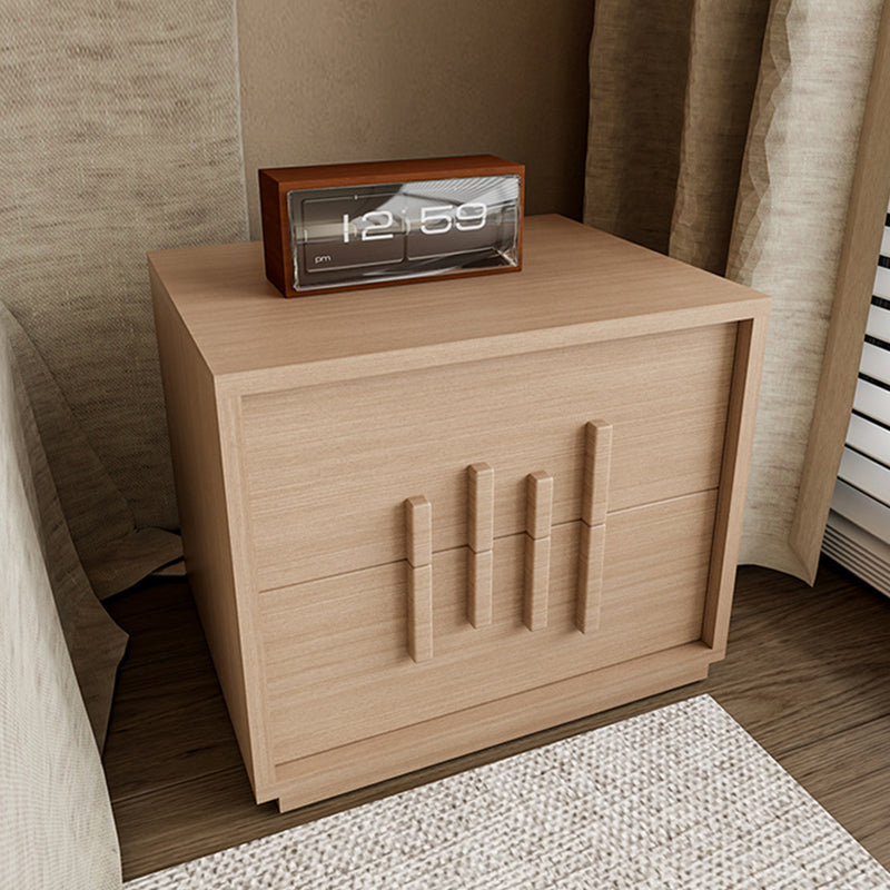 Japanese Wood 2-Drawer Nightstand — Black Walnut Color