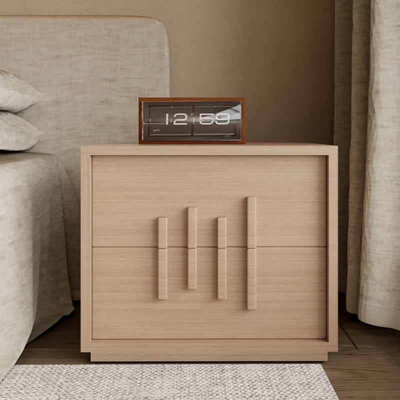 Japanese Wood 2-Drawer Nightstand — Black Walnut Color