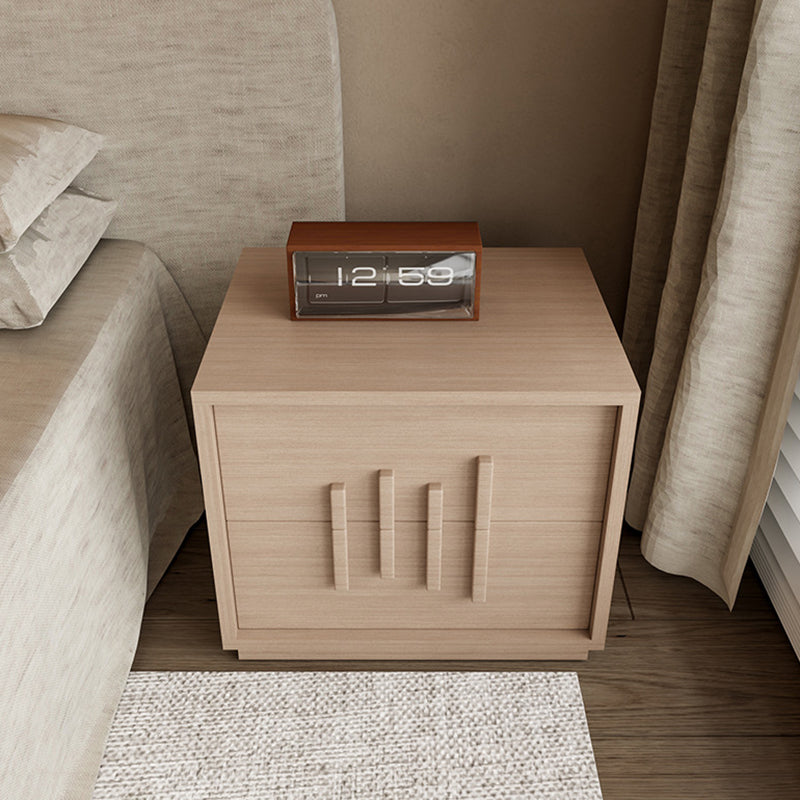 Japanese Wood 2-Drawer Nightstand