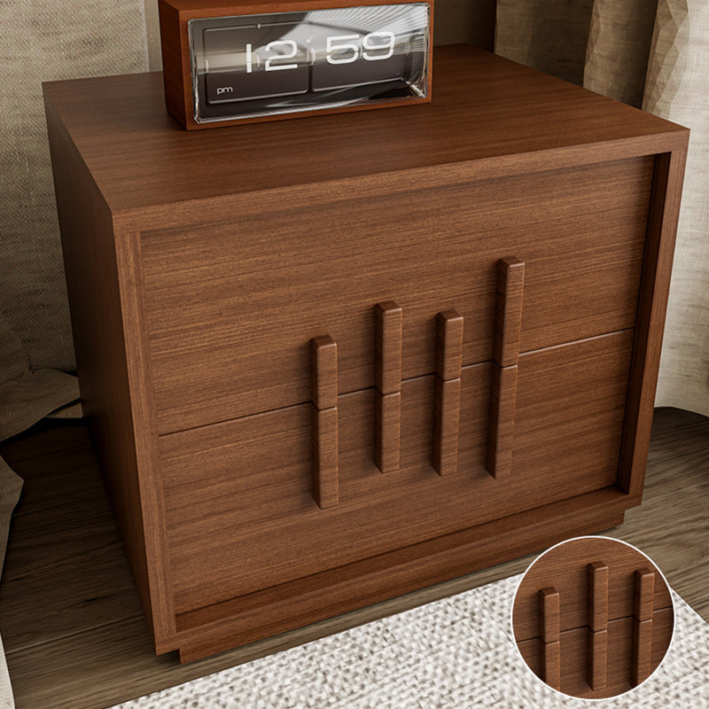 Japanese Wood 2-Drawer Nightstand — Original Wood Color